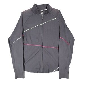 Aveva Womens L Black Contrast Piping Full Zip Activewear Jacket NWT